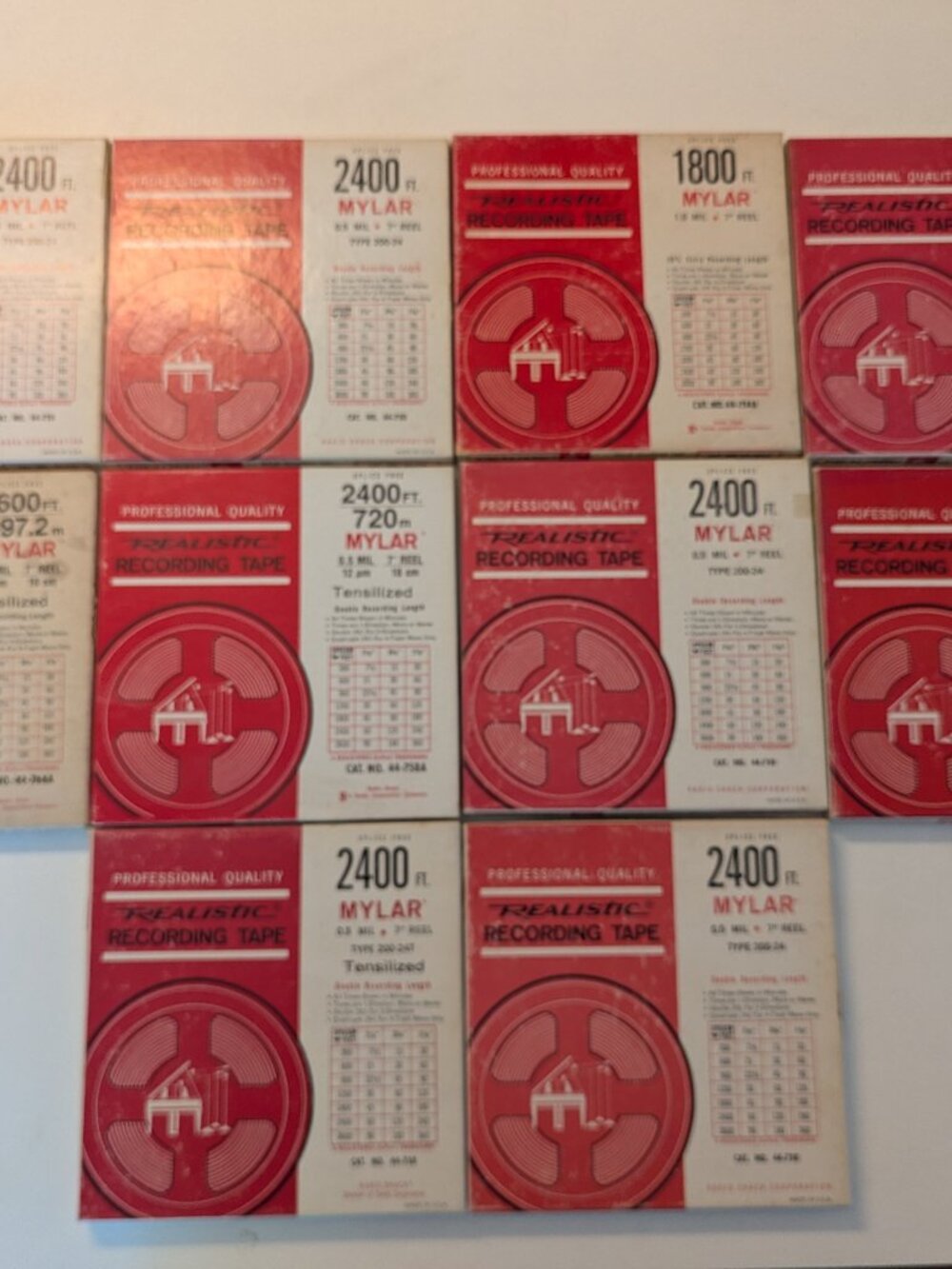 Lot of 8 Radio Shack Professional Quality Realistic Recording Tape